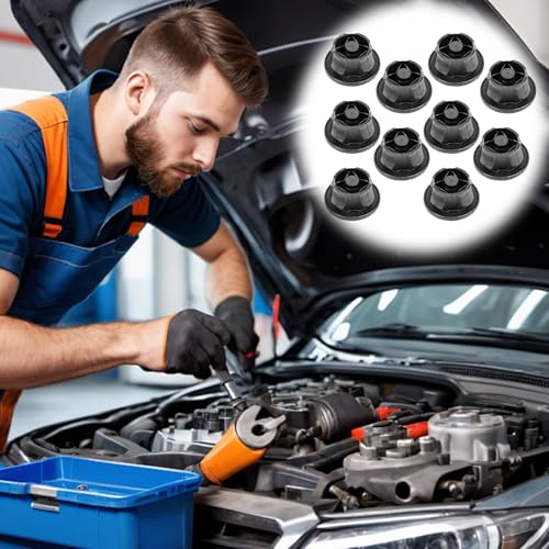 IUSOT 10 Stück Motorhauben für Mercedes und Benz Befestigungselement 6420940785 schwarz Befestigungselement Gummi Motorabdeckung Motorabdeckungstüllen für CLS GLK ML SLK Sprinter Valente Viano Vito