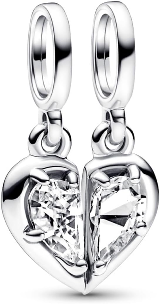 PANDORA Splittable Mother & Daughter Dangle Charm - Compatible with PANDORA Me & Moments - Gift for Women - Sterling Silver with Clear Cubic Zirconia - With Gift Box - Image 2