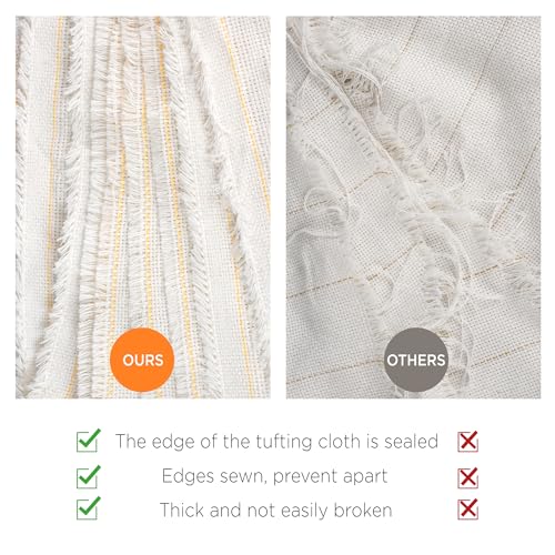Image of 80 inch x 80 inch Large Tufting Cloth for Tufting Gun, Primary Tufting Cloth with Marked Lines, Durable Monks Cloth for Punch Needle, Edges Sewn for DIY Crafts