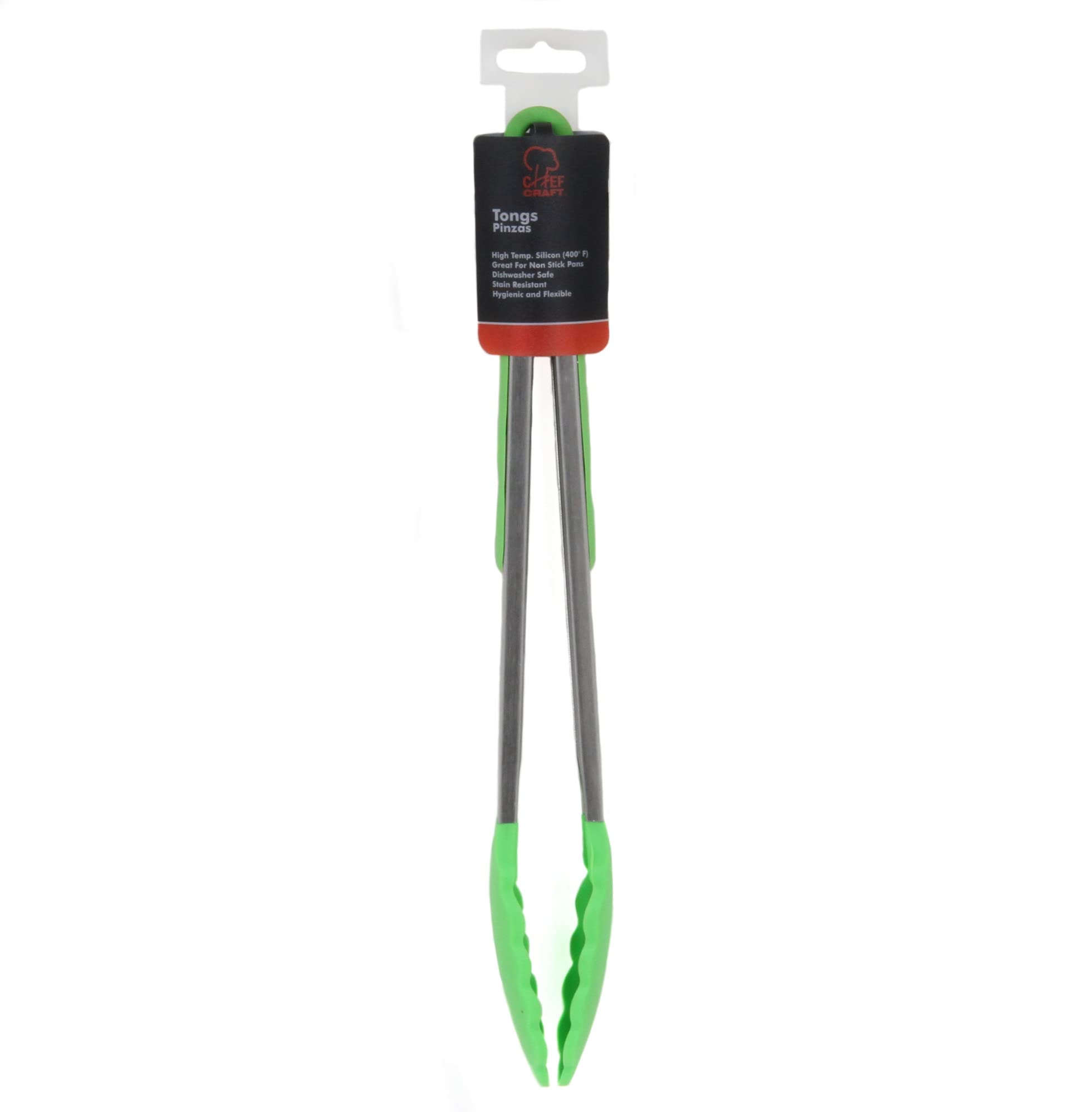 Chef Craft Premium Silicone Tongs, 12, Green by Chef Craft