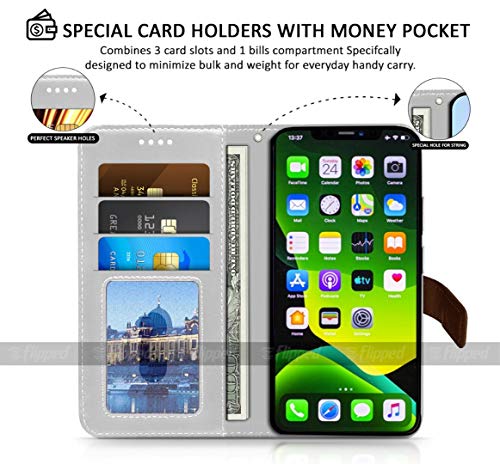 Image of FLIPPED Vegan Leather Flip Case Back Cover for iQOO 9 SE 5G (Flexible, Shock Proof | Hand Stitched Leather Finish | Card Pockets Wallet & Stand | Tan with Brown)