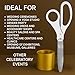 25 Inch White Giant Scissors – Extra Large Ceremonial Cutting Tool with Golden Ribbon for Grand Opening Event Supplies Decorations and Business Celebrations