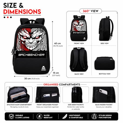 Image of HACKER Laptop Backpack for Men & Women | Stylish & Printed Backpack | Durable School, College & Office Bag | Spacious Travel Backpack with Padded Laptop Compartment & Adjustable Straps