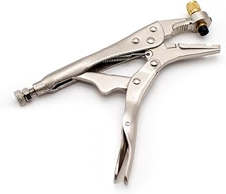LeTkingok Refrigerant Recovery Pliers Steel Locking Pliers Air Conditioning Copper Pipe Repair Clamp Hand Tool 1/4