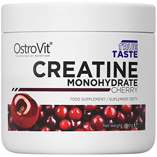 Ostrovit Monohydrate de Créatine Paquet de 1 x 300g Taurine Vitamine B6 Pompe Musculaire Force Pas D'aspartame et Sucre (Cherry) Cover