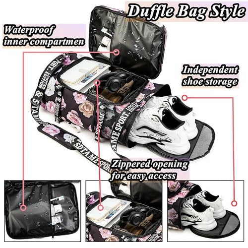 Image of SDTAME Gym Duffel Backpack with Shoe Pocket & Laptop Sleeve