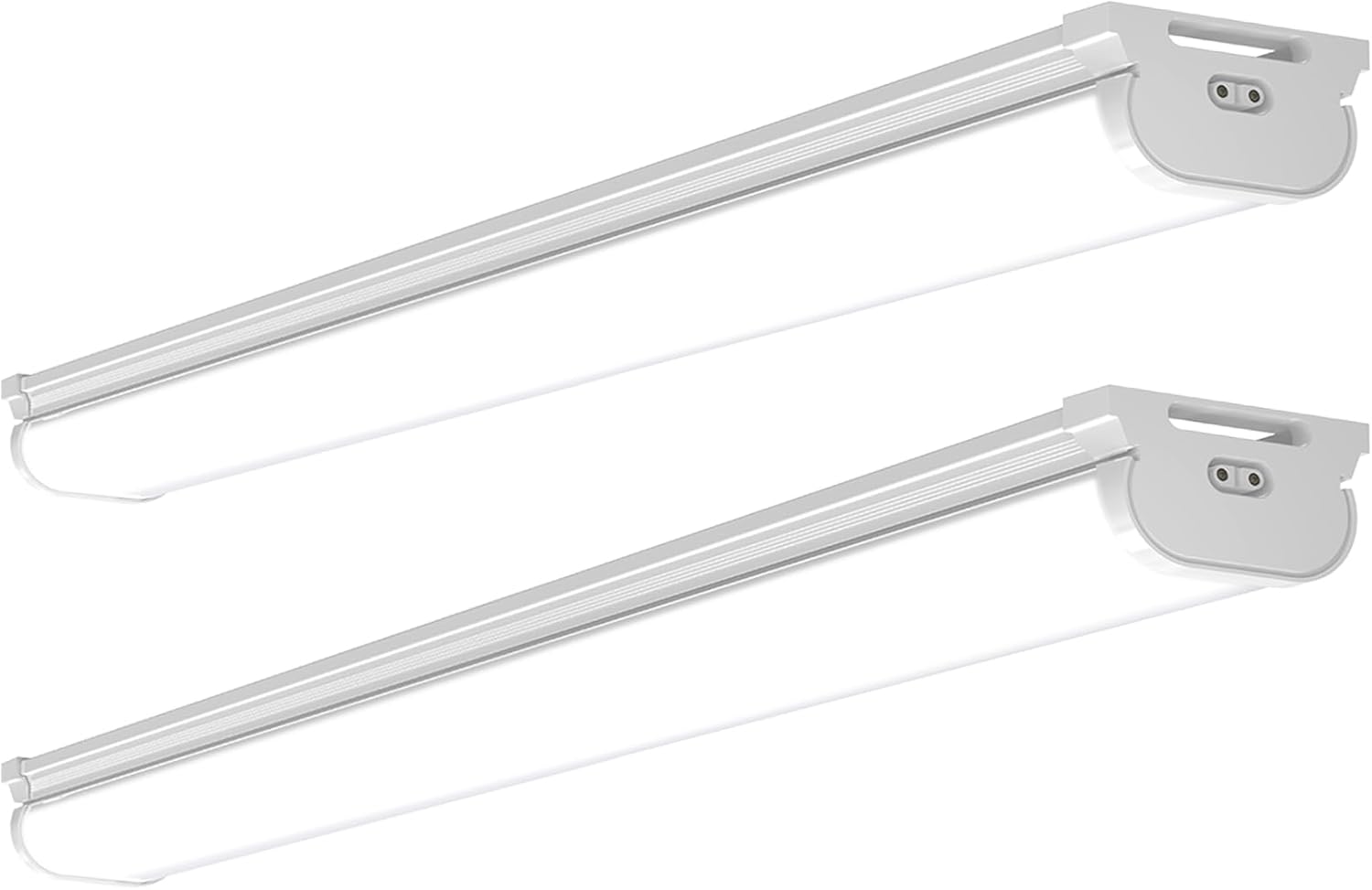 Barrina LED Shop Lights for Workshop 4FT, 5000K Daylight White, 45W, 5000LM, Hidden Wiring, Linkable 4FT Light Fixture Cord with ON/Off, Frosted Cover, LED Ceiling Light for Garage, Kitchen, 2 Packs