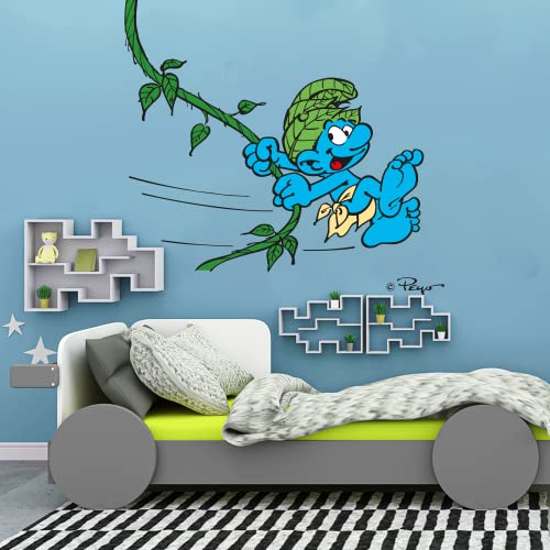 Vinilo decorativo The Smurfs para habitación infantil 50x53 cm miniatura 2