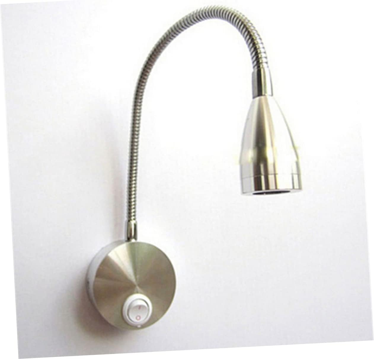 LED Wall Light Flexible Arm Reading Lamp with White Switch for Bedroom Study Desk and Living Room Decor