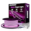 SURNIE 50ft Pink LED Neon Lights, IP65 Waterproof LED Light Strip Flexible Cuttable AC 110V LED Rope Lights DIY, Indoor Outdoor for Residential, Commercial Building Decoration