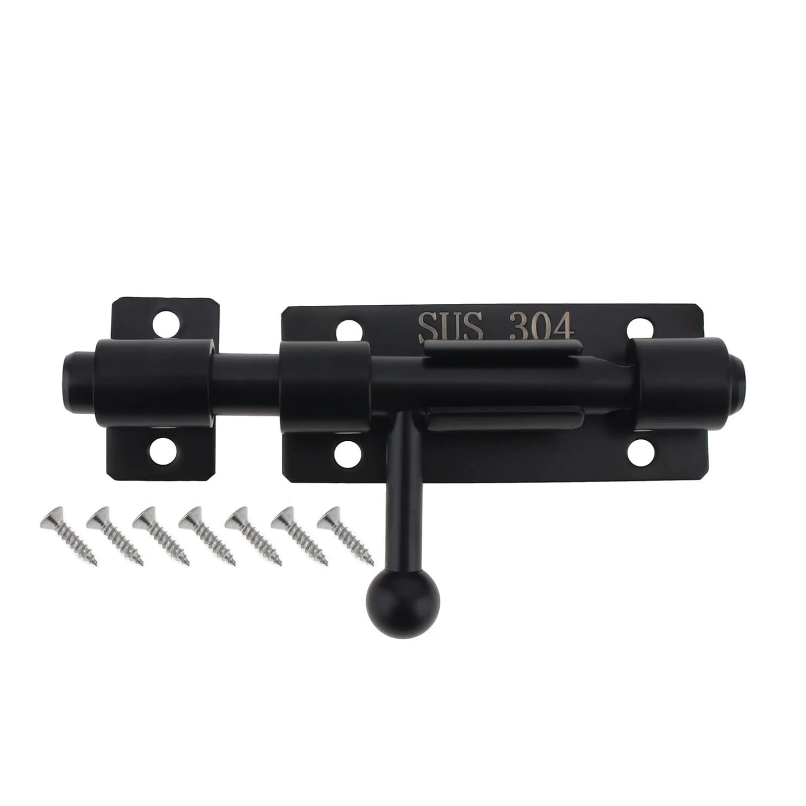 Irgvjifr Black Door Bolt Locks 4 Inch Door Bolts 304 Stainless Steel Barrel Bolt Latch For Doors/Windows Cabinets With 8Mm Padlock Hole For Indoor