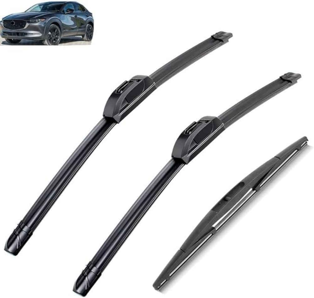 NYSLDSCO Premium Exact Fit Windscreen Wiper Blades for Mazda CX-30 CX30 CX 30 2019-2023 2020 2021 2022 Durable Natural Rubber Easy Fit for a Quiet and Streak Free Wipe