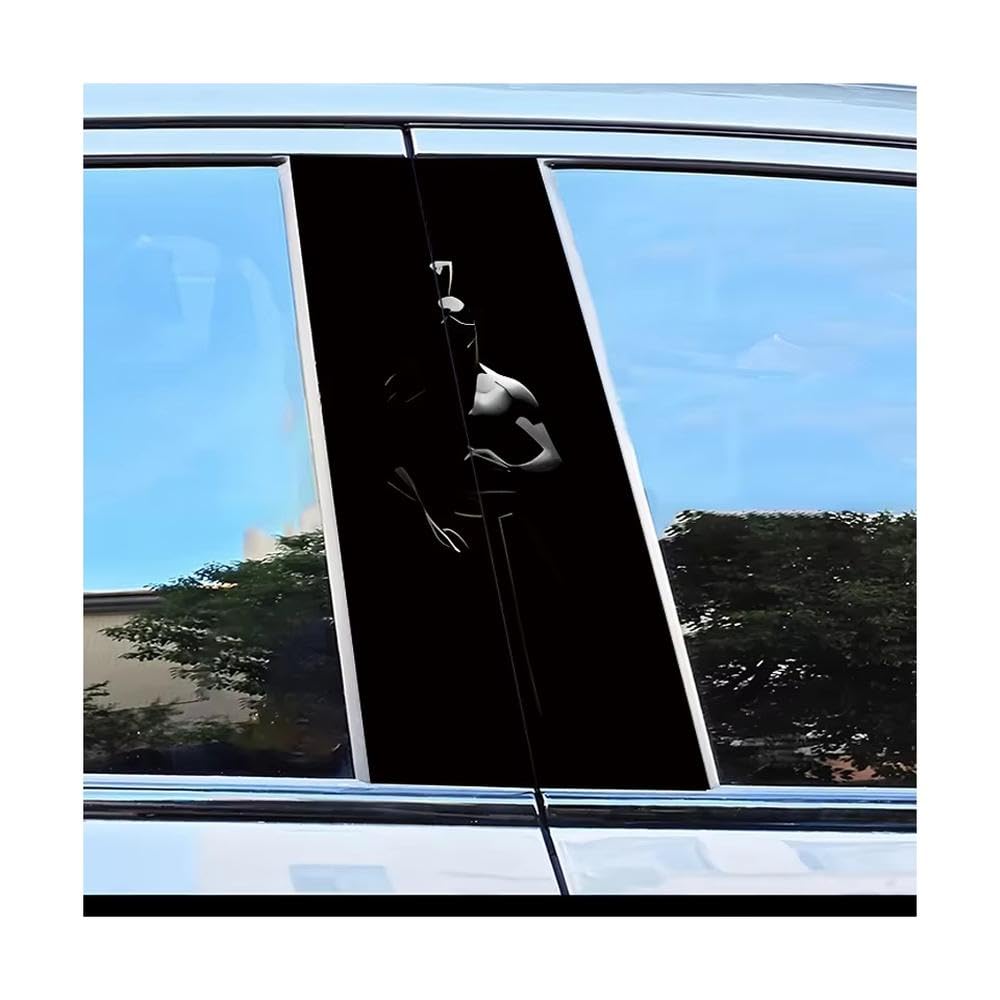 Bertdcx One Color Pieces Of Automotive B-Pillar Stickers Abstract Human Figure Smooth Material Protection Film Auto Parts