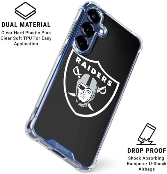 Skinit Clear Phone Case Compatible with Galaxy S25 Plus - Officially Licensed NFL Las Vegas Raiders Large Logo Design