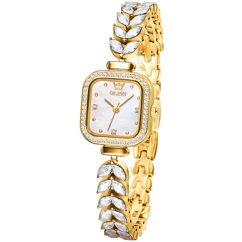 OLEVS Watch for Men Gold Black with Large Face Easy-Read Analog Quartz Date Luxury Stainless Steel Band