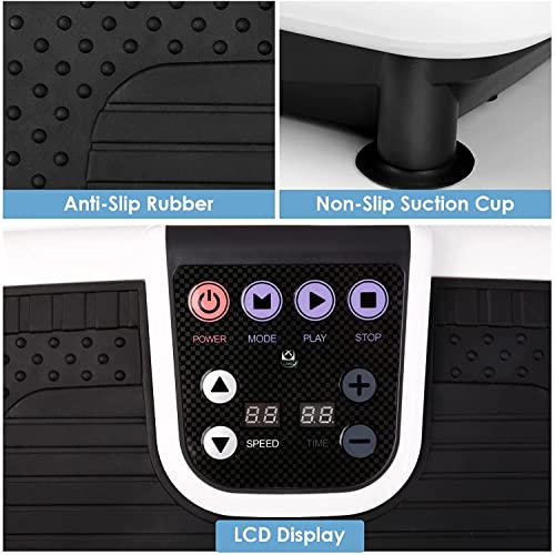Fitness Vibrationsplatte, 6 in 1 Multifunktions | Schweigen | rutschfeste Vibrationstrainer | 120 KG Belastbar, Vibrationsboard Fitnesstraining von Zuause, mit 2 Fitnessbänder - Image 7