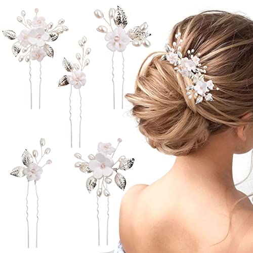 5 Pièces Épingle à Cheveux de Mariage Accessoires cheveux Mariage Mariée Coiffures Pièces De Cheveux Perle Pinces à Cheveux Strass Accessoires Barrette...