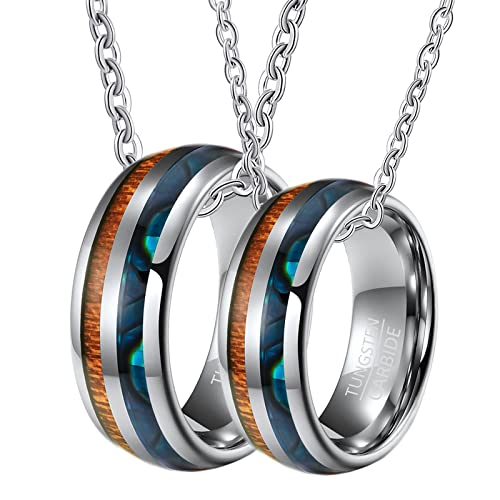 Colliers couple pendentif bague tungstène anti-rayures pour bijoux durables