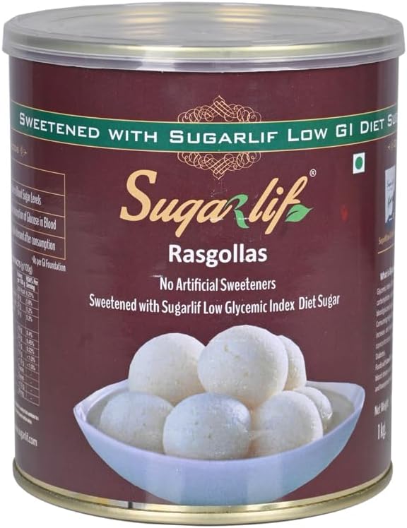 Rasgollas 1 Kg (Pack of 1) - Sweetened with Sugarlif Low GI sugar