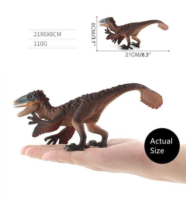 Image of FUNFOB Dinosaur Toy Figure Width -21cm Utahraptor Dinosaur Toys for Kids & Adults PVC Multicolour | Feather Hand Dino SML