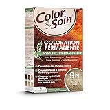 Color & Soin Ammonia Free Hair Color, Permanent Dye with Natural Vegetal (Plant) Extracts & Conditioner for Softness & Shiny Hair (9N - Honey Blond)