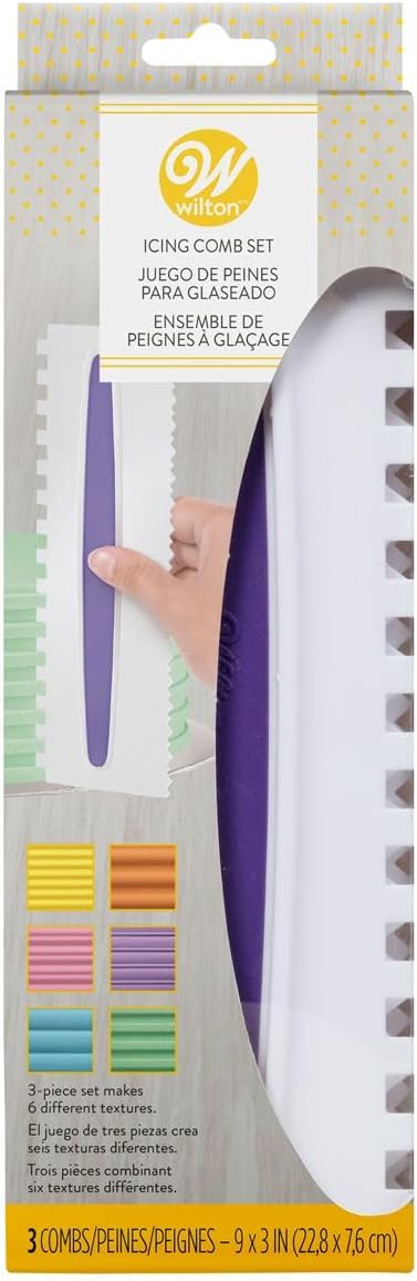 Wilton 417-1154 Icing Smoother Comb Set-3 Piece, White/Purple