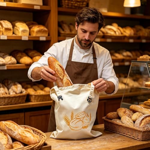 Bolsa de algodon reutilizable con cierre para fermentacion optima de masa de pan 4