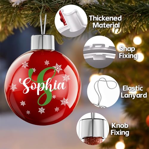 Image of Personalized Letter Ornaments for Christmas Tree - Custom Christmas Balls, Name & Monogram Ball Ornaments, Customized Initial Ornament, Family Keepsake