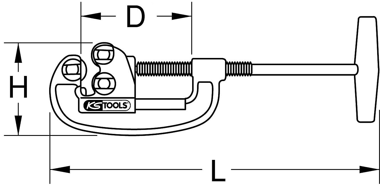 KS Tools 110.1000i Cortatubos de acero para tubos de acero inoxidable, 1/8"-2"