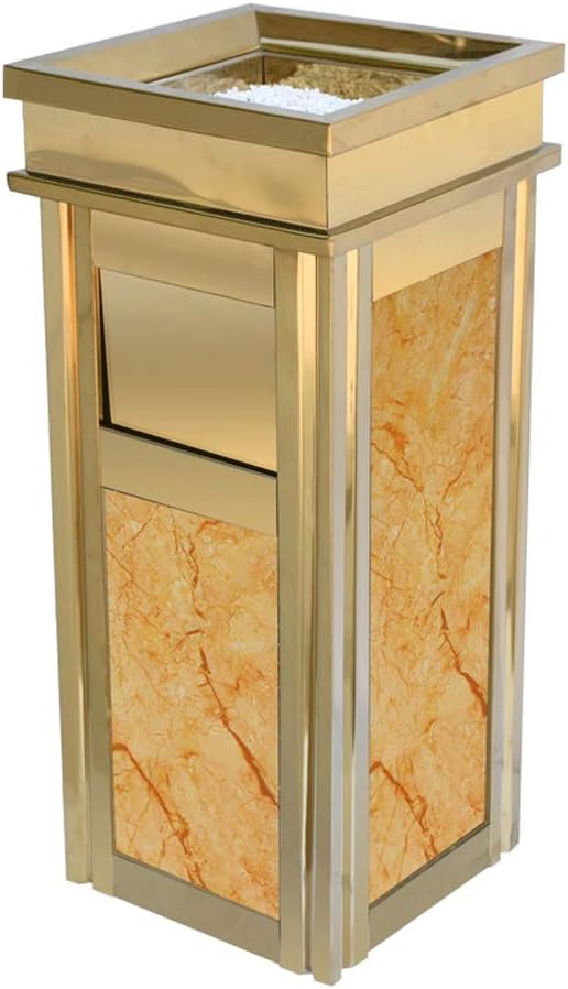 Waste Bins,Outdoor Ashtray Indoor and Outdoor Trash Cans Outdoor/Indoorgregate Panel Trash Can with Ash Urn, Decofluted Panels, Stainless Steel Ashtray, Weather Resistant (Capacity: above 12L/a/Side O