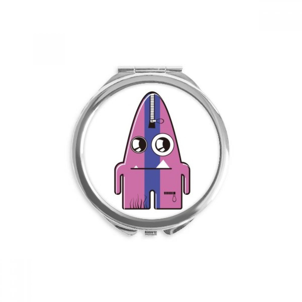 Miroir rond portable alien violet rayé idée cadeau originale - 5