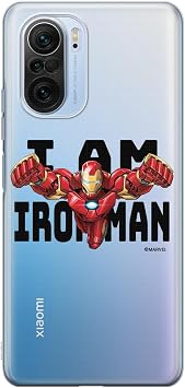 ERT GROUP Mobile Phone case for Xiaomi MI 11i/ REDMI K40/K40 PRO/Poco F3/ F3 PRO Original and Officially Licensed Marvel Pattern Iron Man 028, Partially Transparent