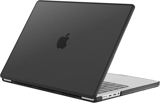 ProCase for MacBook Pro 16 Inch M1 Pro/Max Case 2022 2021 Release (Model A2485), Heavy Duty Hard Shell Dual Layer Protective Cover -Black