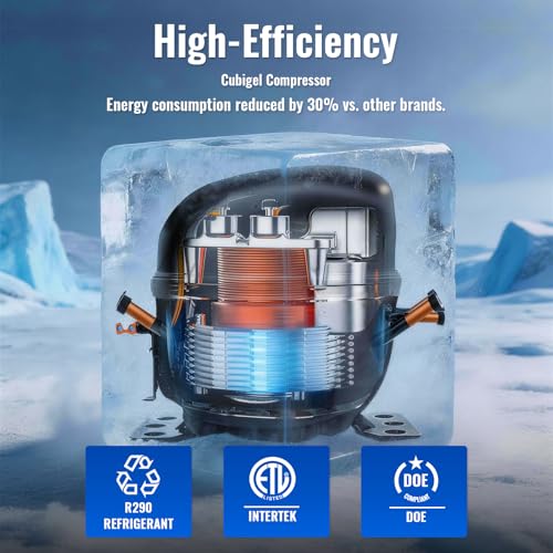 Image of Erivess 27 inchW 23 Cu.Ft. Commercial Stainless Steel Reach-in Upright Freezer | ETL Certified, Digital Thermostat, Auto Defrost, Fan Cooling and 3 Adjustable Shelves, Freezer for Restaurant, Bar, Shop