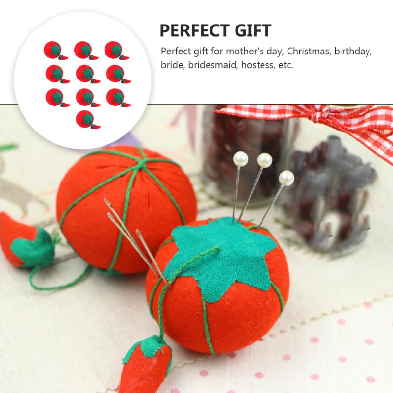 IWOWHERO 40pcs Tomato Shaped Pin Cushion Cute DIY Sewing Tool for Embroidery Present for Beginners Craft Enthusiasts and Mothers
