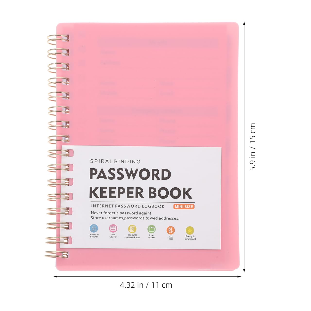 GALPADA Carnet De Mots De Passe Avec Onglets Alphabétiques Petit Format A6 Organisateur Pratique Pour Gestion De Connexions Sites Web Et Carnet D'Adresses Portable Pour Bureau À Domicile