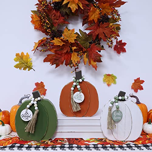 DECSPAS-Fall-Decorations-for-Home-Large-Size-3-Pcs-Wooden-Pumpkin-Block-for-Fall-Decor-Decorative-Wood-Pumpkin-Sign-With-Wood-Beads-Garland-for-Living-Room-Mantle-Table-Thanksgiving-Decorations
