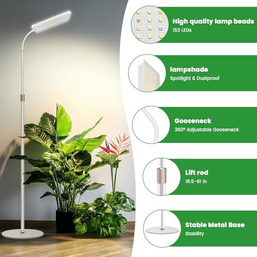 Wiaxulay Floor Grow Lights for Indoor Plants 153 LED Full Spectrum Plant Light with Stand Adjustable Height - Image 4