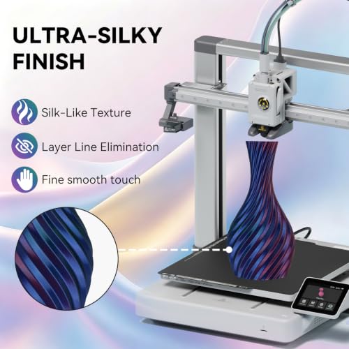 Image of Kingroon Silk PLA Tri Color Filament 1.75mm, Multicolor 3D Printer Filament, Dimensional Accuracy ±0.02mm, 1kg Spool (2.2lbs), for Most FDM 3D Printers, Red Green Blue