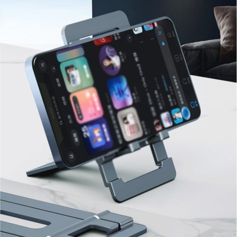 Aluminum Alloy Book Stand Gray Reading Rack Portable Folding Holder