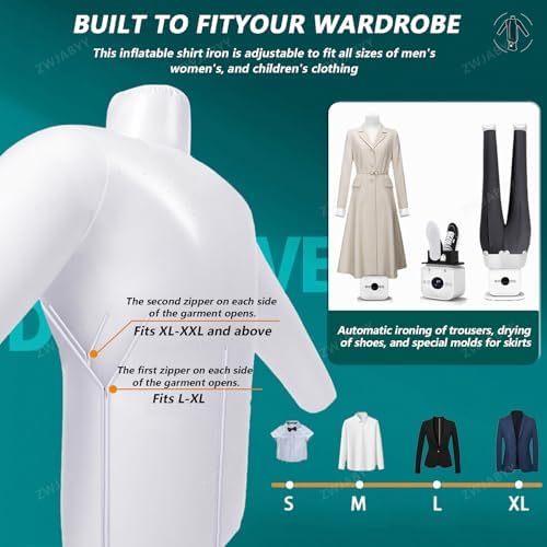 Hands-Free Automatic Steam Iron - Upgraded Touch Control, 8-Minute Quick Ironing & Drying Machine for Trousers, T-Shirts, Shoes - Efficient Wrinkle Remover & Clothes Dryer