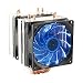 CPU Cooler Dual Fan PC Heatsink, LED Fan Computer CPU Air Cooling Cooler Radiator,Universal Socket Solution