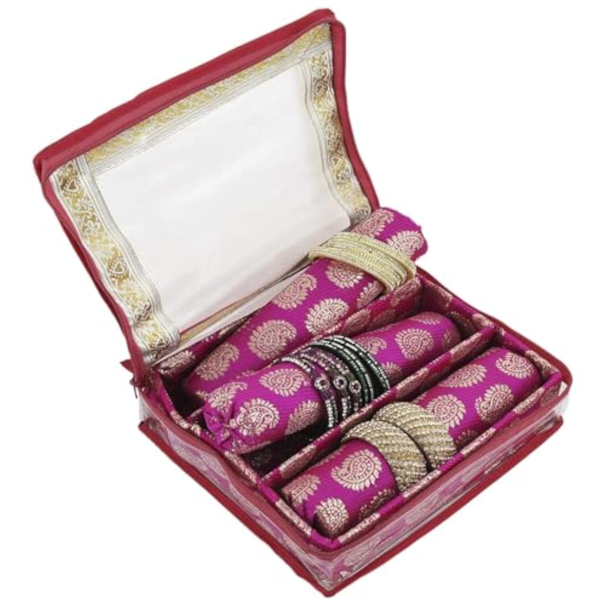 Feather Design Laminated 3 Rod Box Organizer for Bangles and Watches