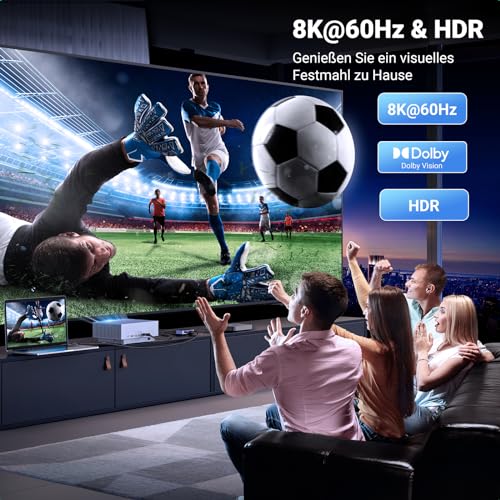 UGREEN HDMI Switch HDMI Switch 8K@60Hz 4K@144/120/60Hz, Aluminium HDMI Switch 2 in 1 Out/1 in 2 Out, HDMI Umschalter für PS5/PS4/Xbox/TV Box/Blu-ray Player/DVD Player/Projektor/Monitor/Laptop – Bild 7