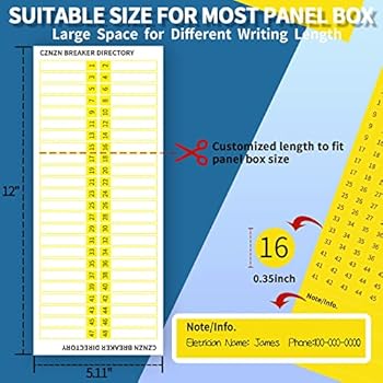 Amazon.com : Electrical-Panel Labels Circuit Breaker-Box ...