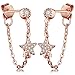 Unendlich U Elegant Stern Damen Ohrhänger 925 Sterling Silber Zirkonia Ohrstecker Ohrringe Ohrschmuck, Rosegold