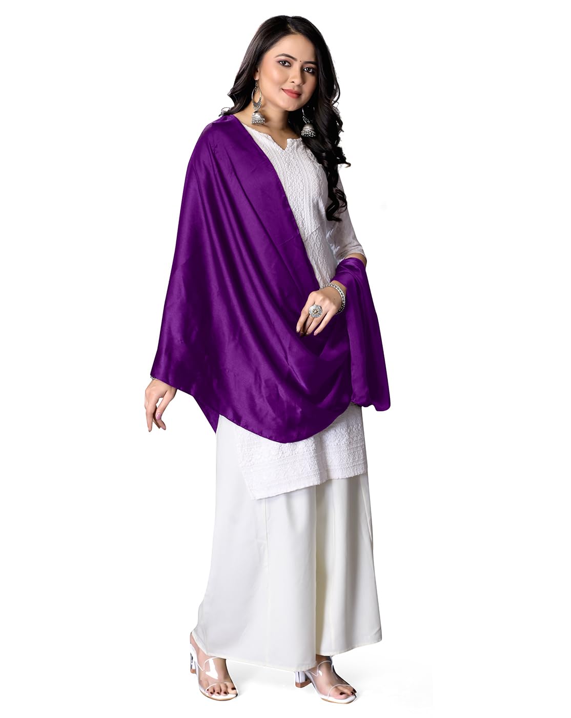 ebadat Women’s Satin Solid Scarf | Soft & Shiny Wrap for All Occasions | Elegant Lightweight Stole for Office & Travel-picture-32