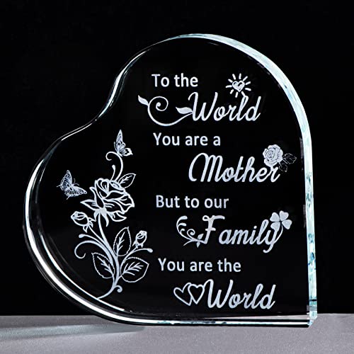 Plaque en cristal en forme de cœur Cadeau pour maman Cover