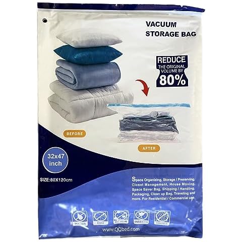 QQbed 50 Pack Extra Large Vacuum Storage Bags for Storage Organization, size 47"x32" Cover