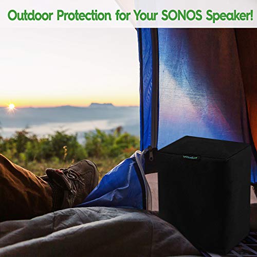 Pair of Black Outdoor Speaker Covers for Sonos Play:1 / One/One SL – Heavy-Duty 600D Dust, Rain & UV Protection – SoundCover 2-Pack by SoundCover - Image 5
